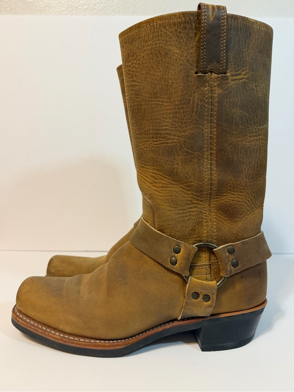 Frye Women's Leather Harness Western Boots US Size 9.5 brown distressed leather - Picture 7 of 13